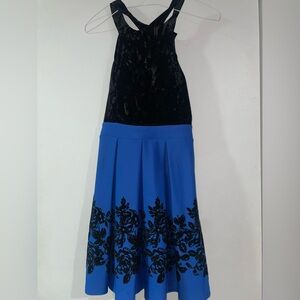 Trixxi Black and Blue Floral Dress
